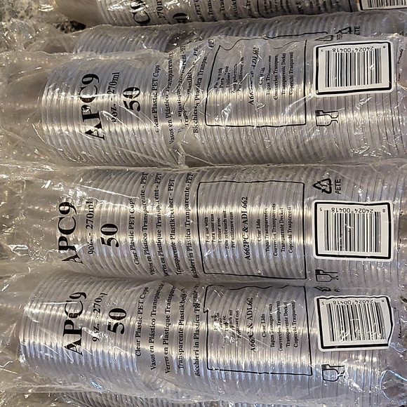 Clear Plastic PET Cups 9 oz new total 750 disposable drinking cup APC9 sturdy - Picture 1 of 5